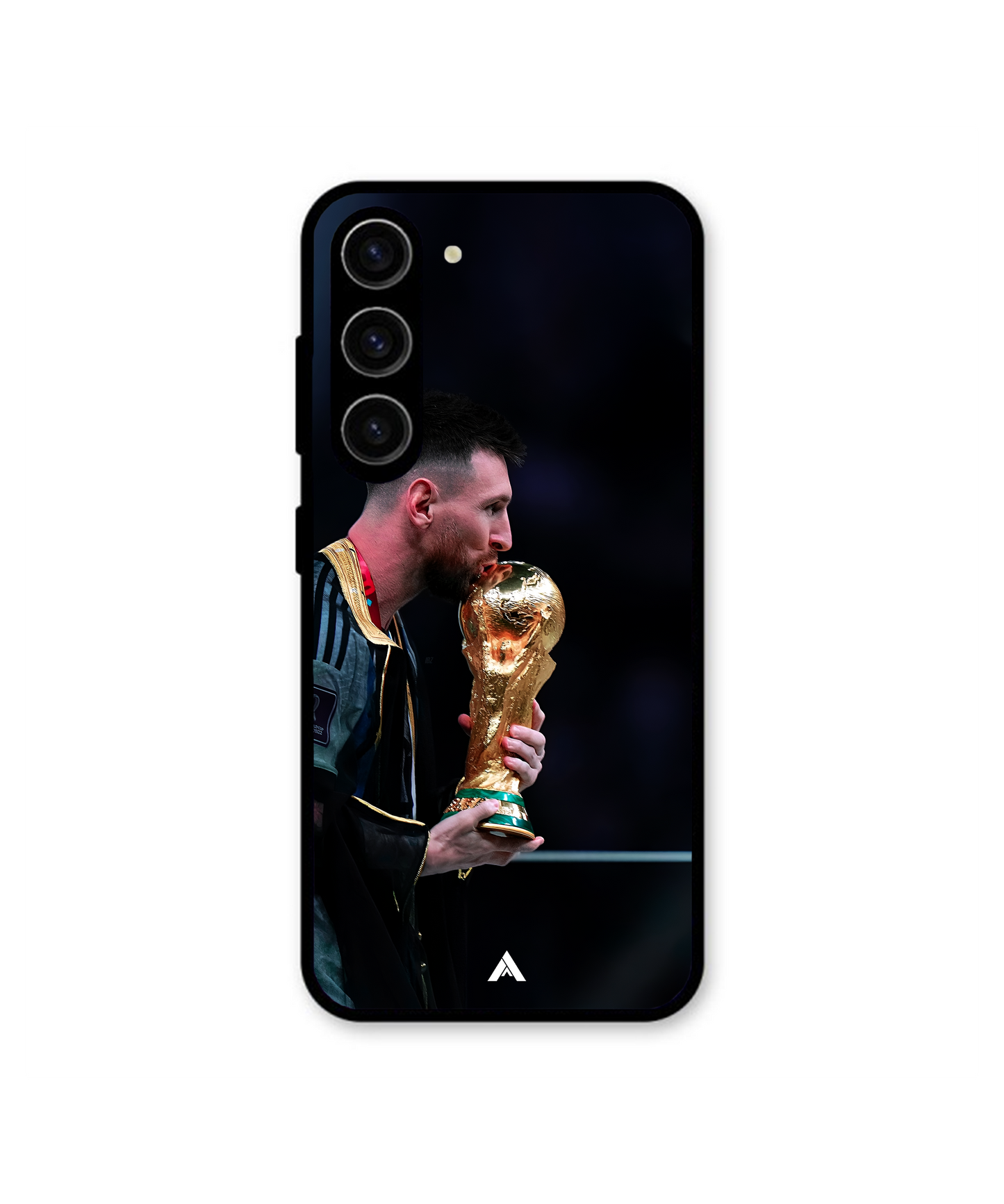 Messi with Cup Football Metal Back Cover & Phone Case