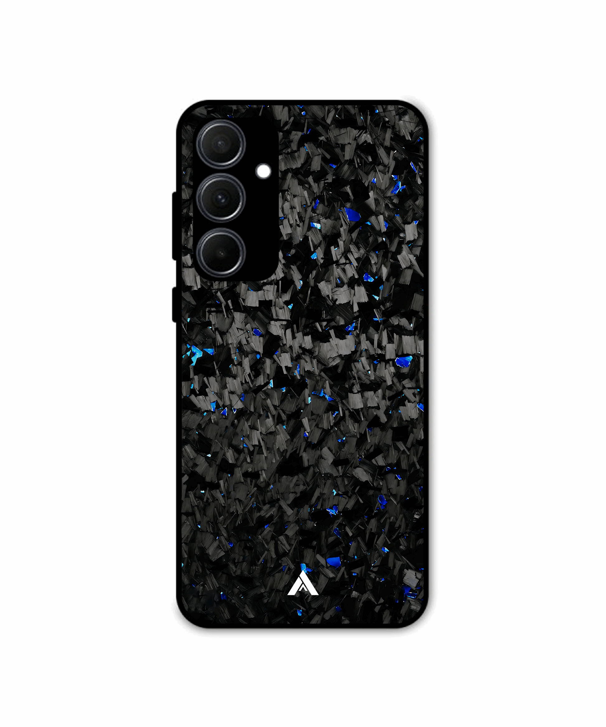 Carbon Fiber Flake Blue Premium Shockproof Metal Back Cover Case - Ascension Store