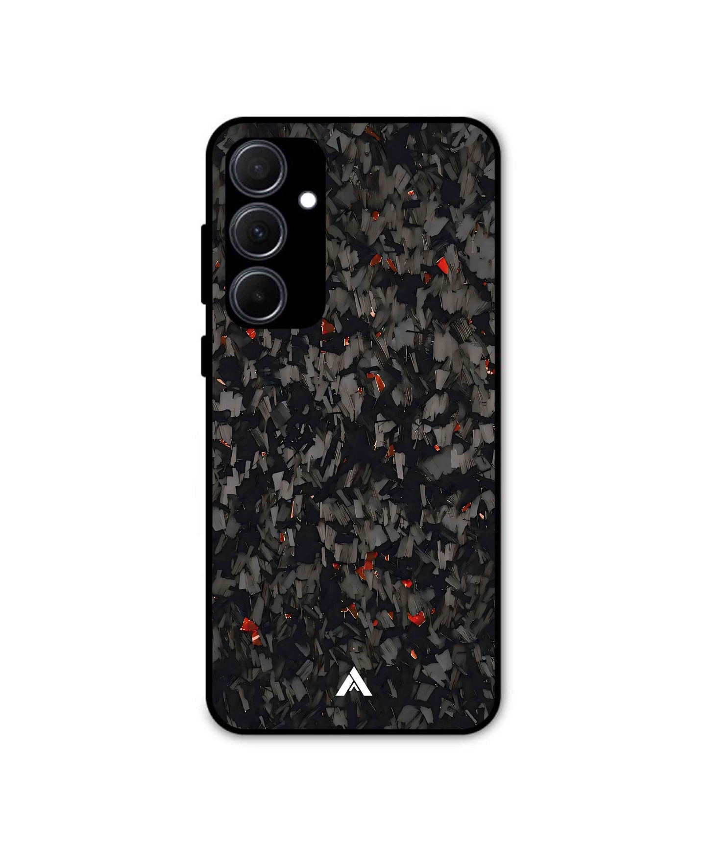 Carbon Fiber Flake Red Premium Shockproof Metal Back Cover Case - Ascension Store