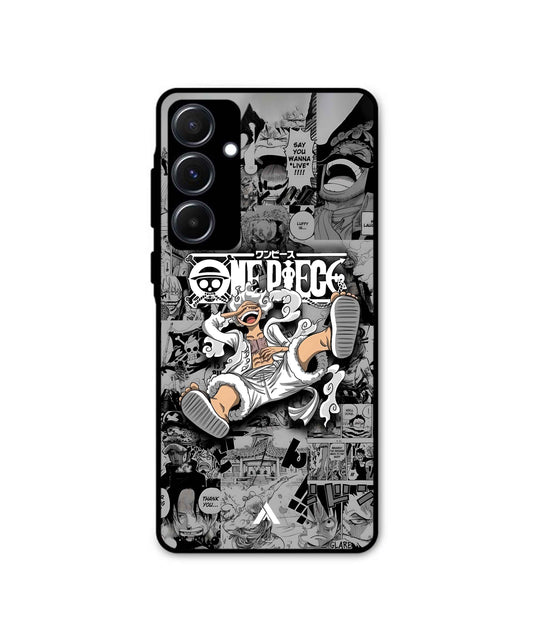 One Piece Luffy Premium Shockproof Metal Back Cover Case for Samsung A55